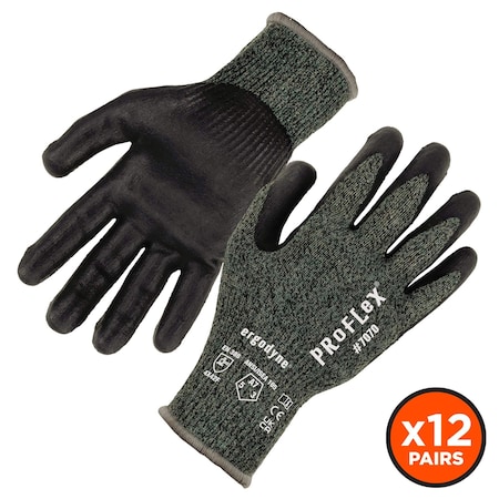 Ergodyne ANSI A7 Nitrile Coated CR Gloves 12-Pair, Green, Size XL 7070-12PR
